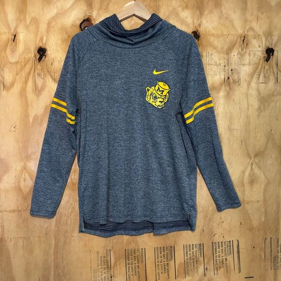 Nike NCAA Michigan Wolverines Long Sleeve Turtleneck Shirt Sz L - Picture 1 of 6